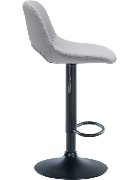 Tabouret de bar moderne en Polyuréthane Gris Métal Noir Zyrion - 3