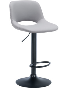 Tabouret de bar moderne en Polyuréthane Gris Métal Noir Zyrion - 1