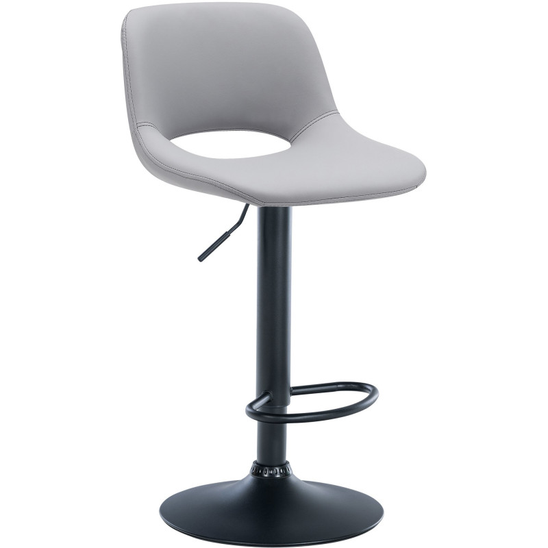 Tabouret de bar moderne en Polyuréthane Gris Métal Noir Zyrion - 1