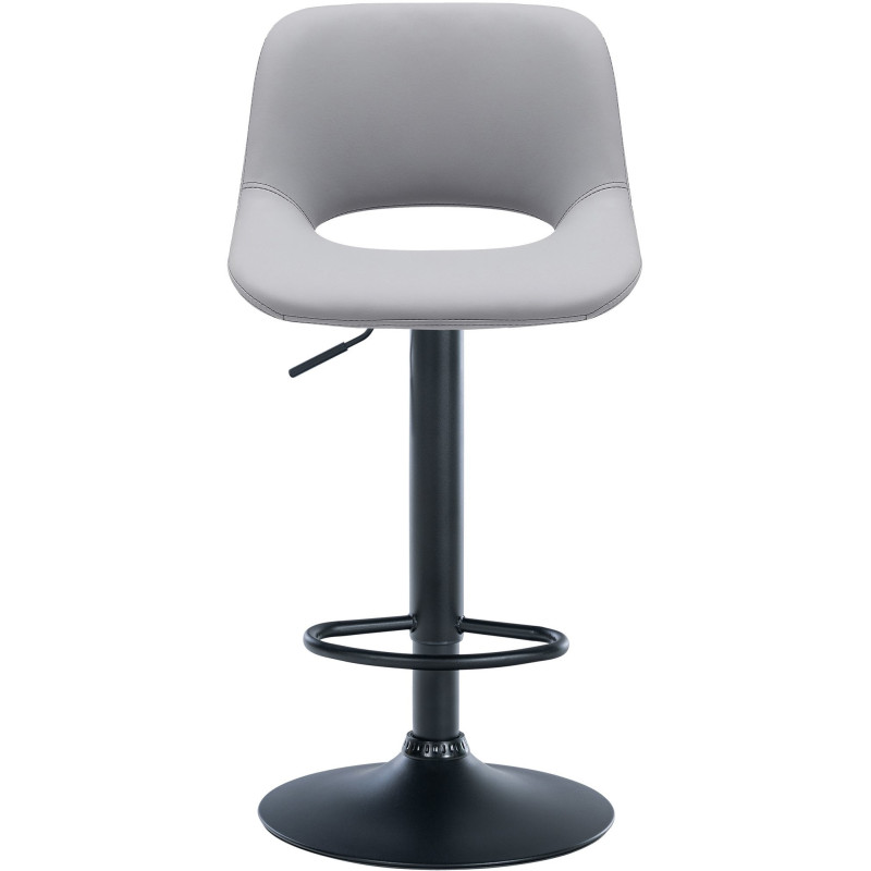 Tabouret de bar moderne en Polyuréthane Gris Métal Noir Zyrion - 2