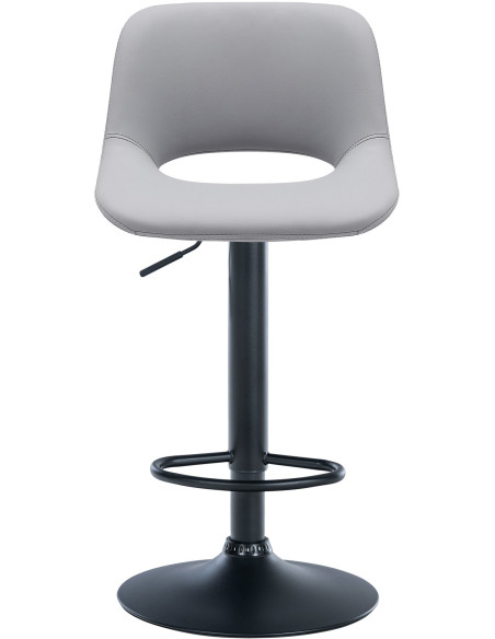Tabouret de bar moderne en Polyuréthane Gris Métal Noir Zyrion - 2
