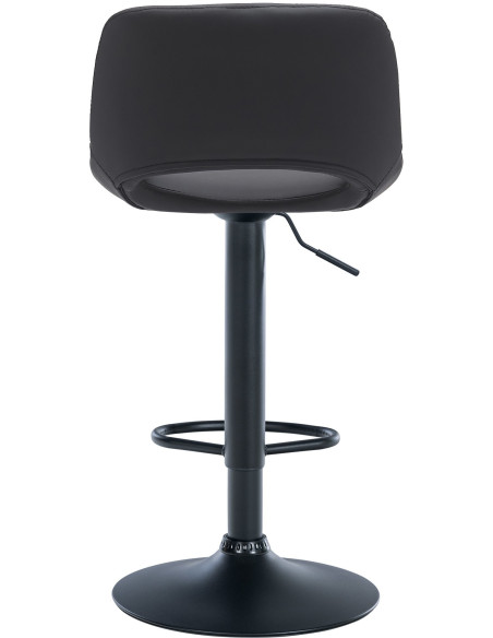Tabouret de bar moderne en Polyuréthane Noir Métal Noir Zyrion - 5