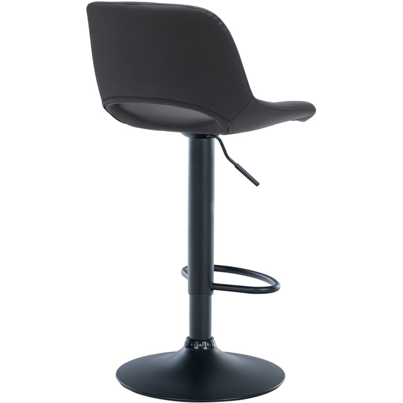 Tabouret de bar moderne en Polyuréthane Noir Métal Noir Zyrion - 4
