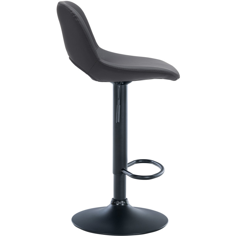 Tabouret de bar moderne en Polyuréthane Noir Métal Noir Zyrion - 3