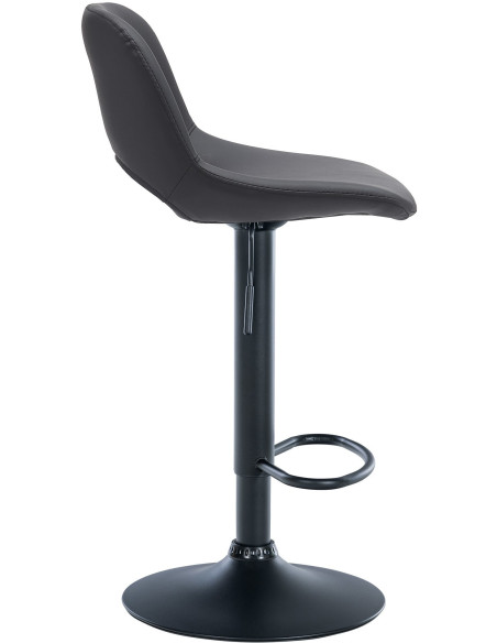 Tabouret de bar moderne en Polyuréthane Noir Métal Noir Zyrion - 3