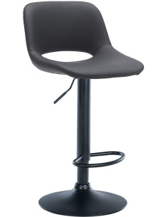 Tabouret de bar moderne en Polyuréthane Noir Métal Noir Zyrion - 1