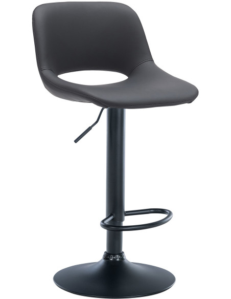 Tabouret de bar moderne en Polyuréthane Noir Métal Noir Zyrion - 1
