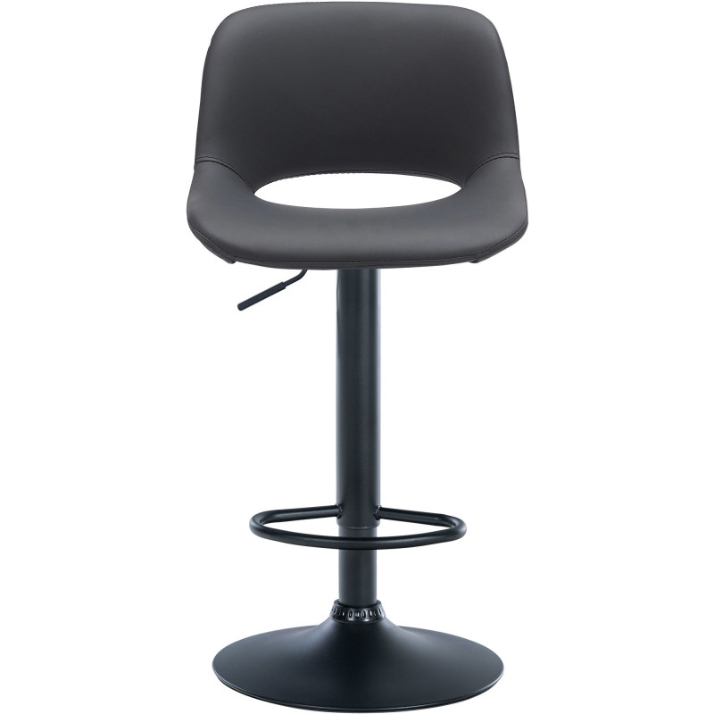 Tabouret de bar moderne en Polyuréthane Noir Métal Noir Zyrion - 2