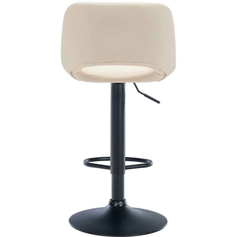 Tabouret de bar moderne en Polyuréthane Blanc crème Métal Noir Zyrion - 5