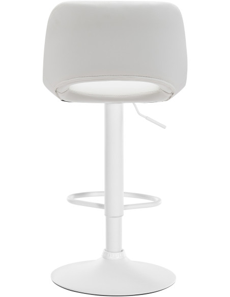 Tabouret de bar moderne en Polyuréthane Blanc Métal Blanc Zyrion - 4