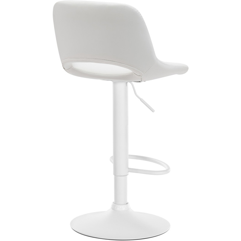 Tabouret de bar moderne en Polyuréthane Blanc Métal Blanc Zyrion - 5