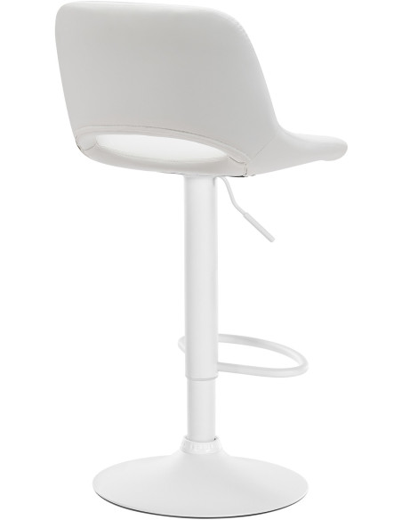 Tabouret de bar moderne en Polyuréthane Blanc Métal Blanc Zyrion - 5