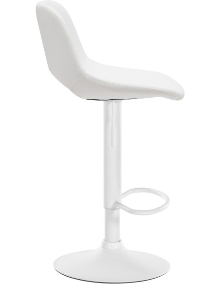 Tabouret de bar moderne en Polyuréthane Blanc Métal Blanc Zyrion - 3