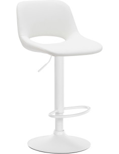 Tabouret de bar moderne en Polyuréthane Blanc Métal Blanc Zyrion - 1