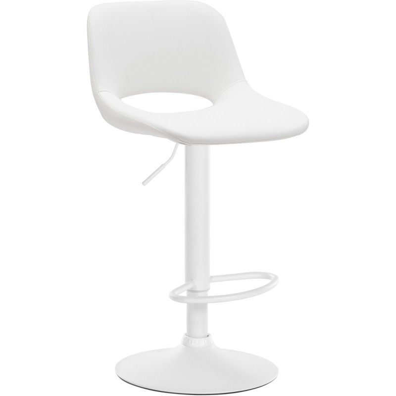 Tabouret de bar moderne en Polyuréthane Blanc Métal Blanc Zyrion - 1