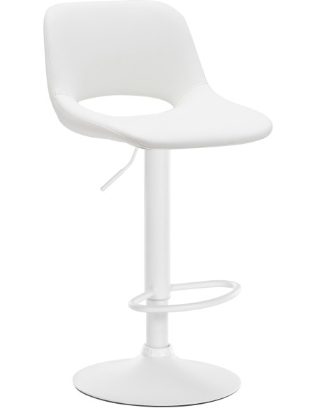 Tabouret de bar moderne en Polyuréthane Blanc Métal Blanc Zyrion - 1