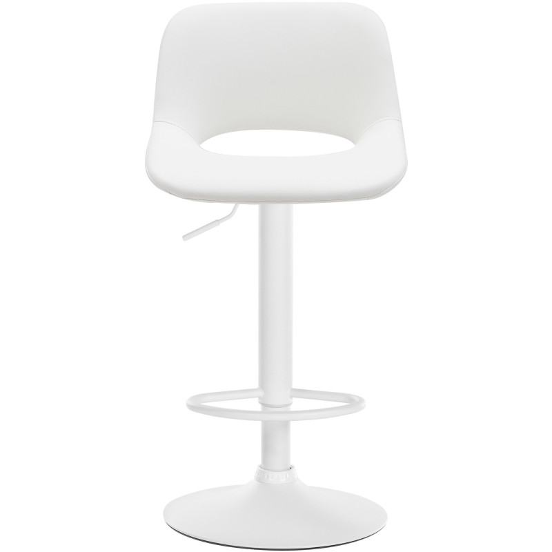 Tabouret de bar moderne en Polyuréthane Blanc Métal Blanc Zyrion - 2