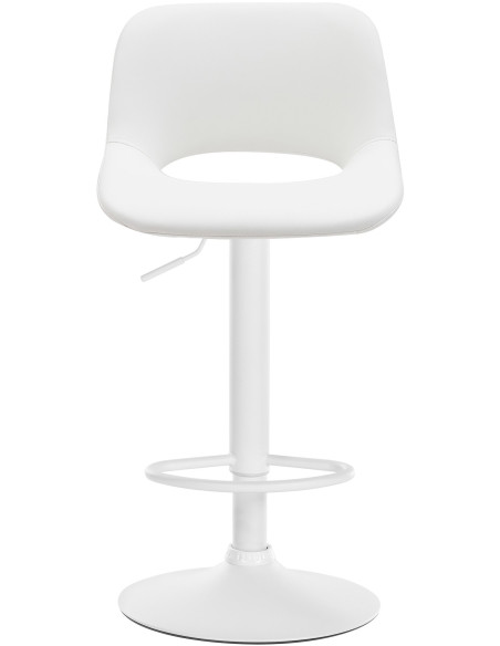 Tabouret de bar moderne en Polyuréthane Blanc Métal Blanc Zyrion - 2