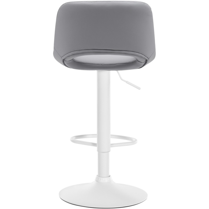 Tabouret de bar moderne en Polyuréthane Gris Métal Blanc Zyrion - 5