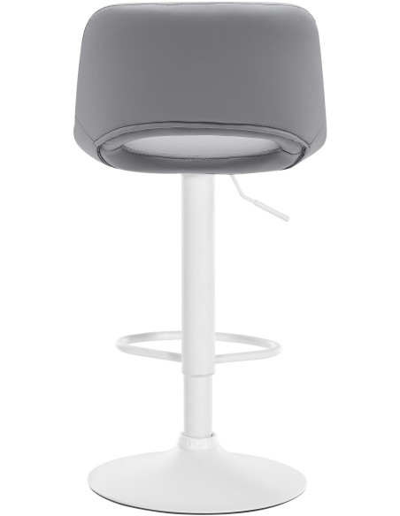 Tabouret de bar moderne en Polyuréthane Gris Métal Blanc Zyrion - 5
