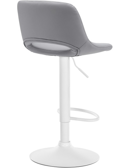 Tabouret de bar moderne en Polyuréthane Gris Métal Blanc Zyrion - 4
