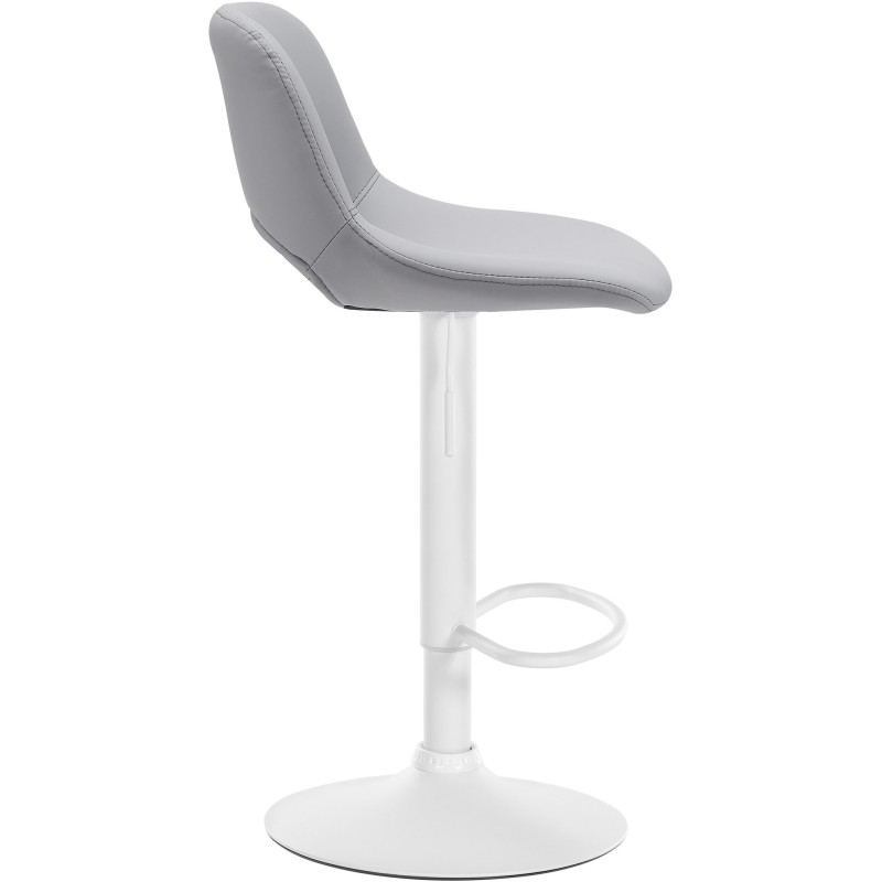 Tabouret de bar moderne en Polyuréthane Gris Métal Blanc Zyrion - 3