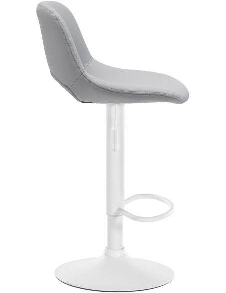 Tabouret de bar moderne en Polyuréthane Gris Métal Blanc Zyrion - 3