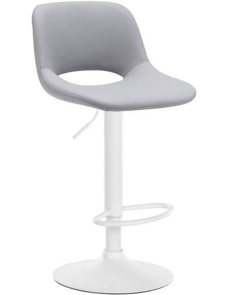 Tabouret de bar moderne en Polyuréthane Gris Métal Blanc Zyrion - 1