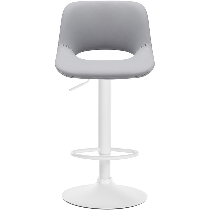 Tabouret de bar moderne en Polyuréthane Gris Métal Blanc Zyrion - 2