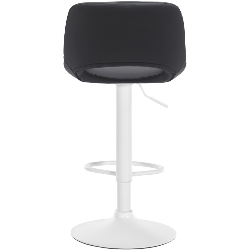 Tabouret de bar moderne en Polyuréthane Noir Métal Blanc Zyrion - 5