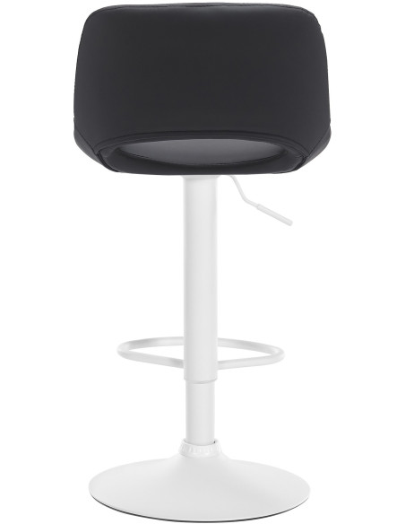 Tabouret de bar moderne en Polyuréthane Noir Métal Blanc Zyrion - 5