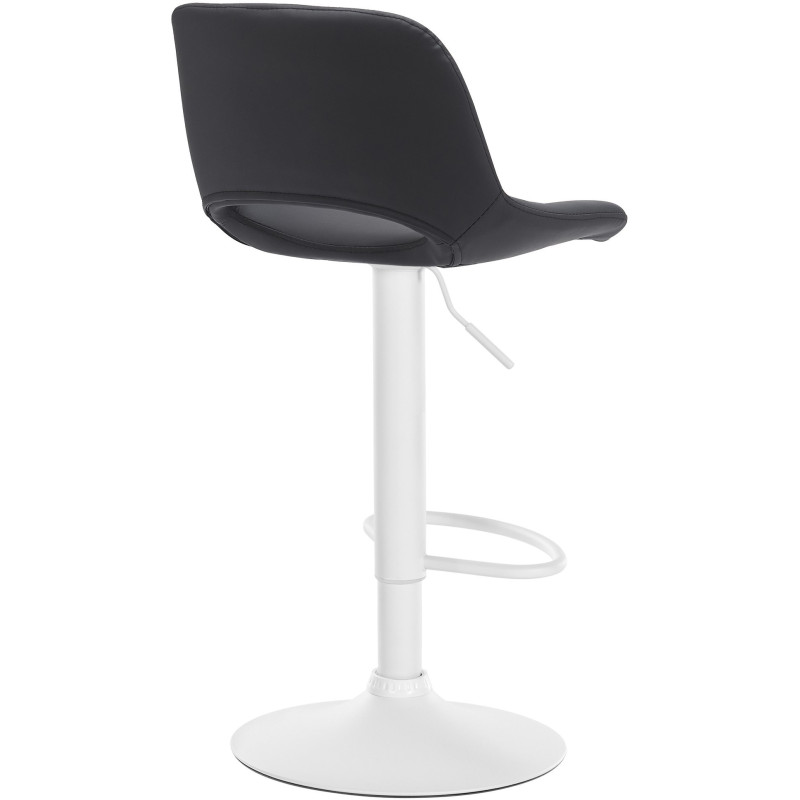 Tabouret de bar moderne en Polyuréthane Noir Métal Blanc Zyrion - 4