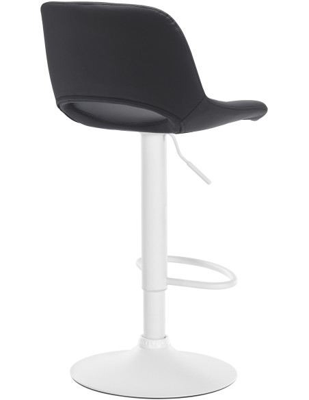 Tabouret de bar moderne en Polyuréthane Noir Métal Blanc Zyrion - 4