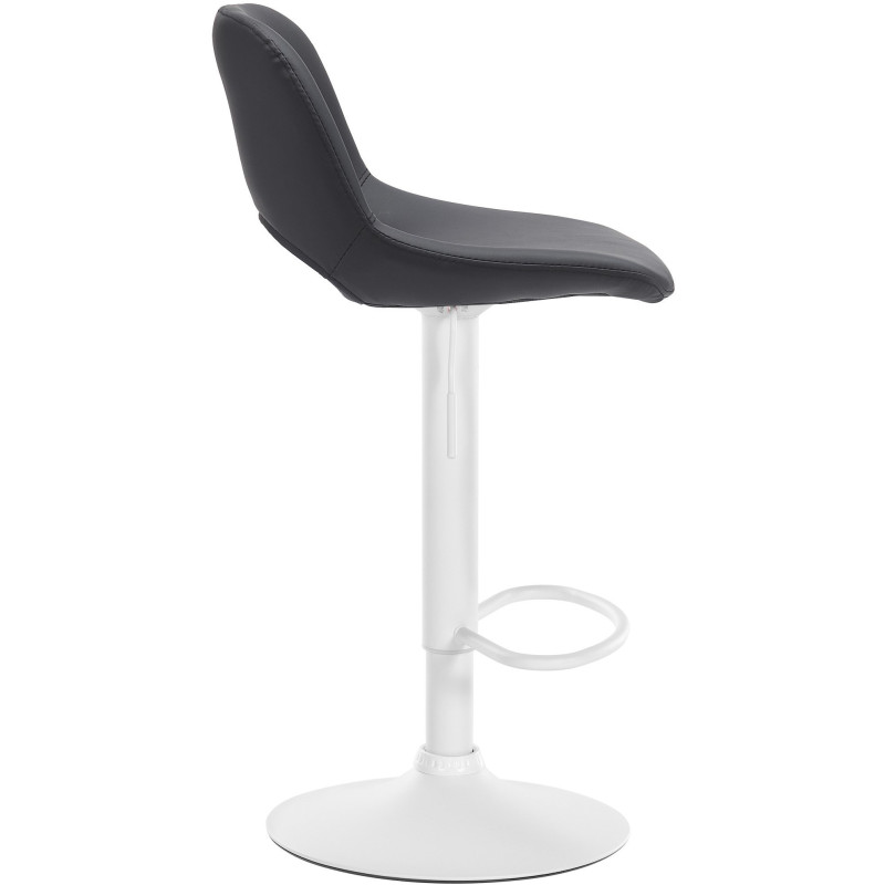 Tabouret de bar moderne en Polyuréthane Noir Métal Blanc Zyrion - 3
