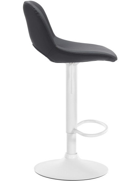 Tabouret de bar moderne en Polyuréthane Noir Métal Blanc Zyrion - 3