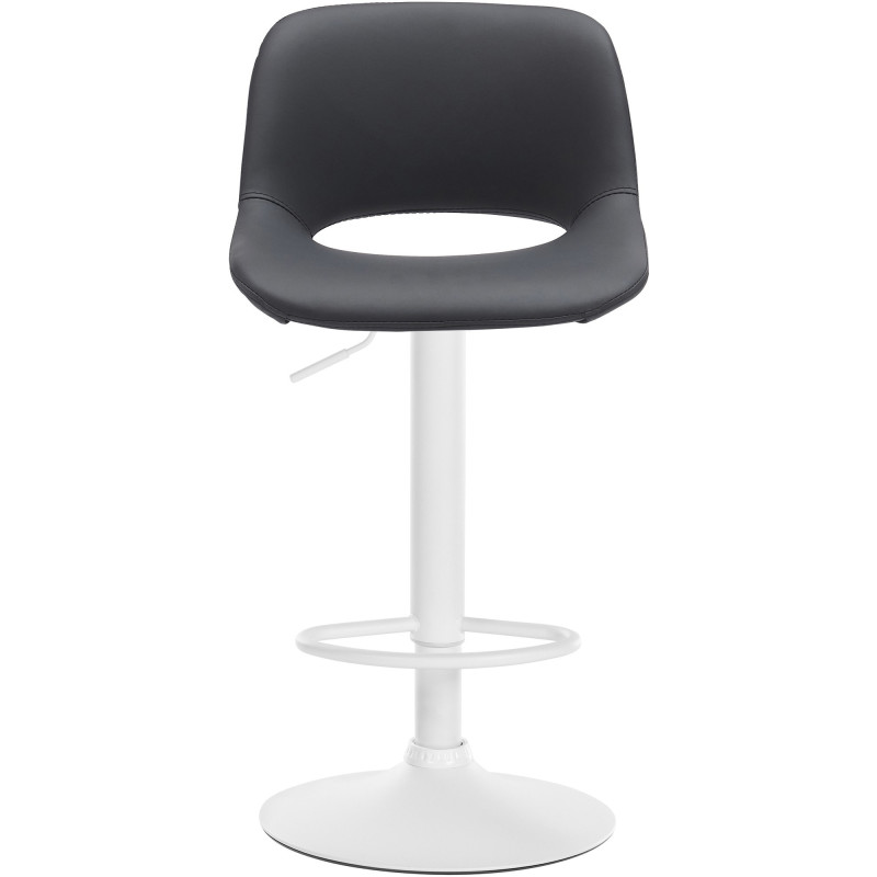 Tabouret de bar moderne en Polyuréthane Noir Métal Blanc Zyrion - 2