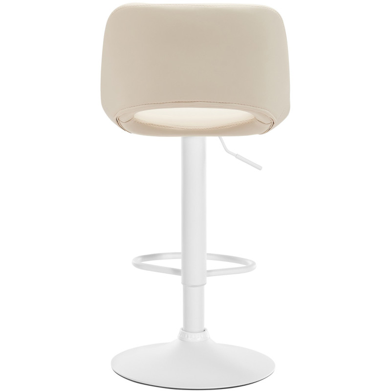 Tabouret de bar moderne en Polyuréthane Blanc crème Métal Blanc Zyrion - 5