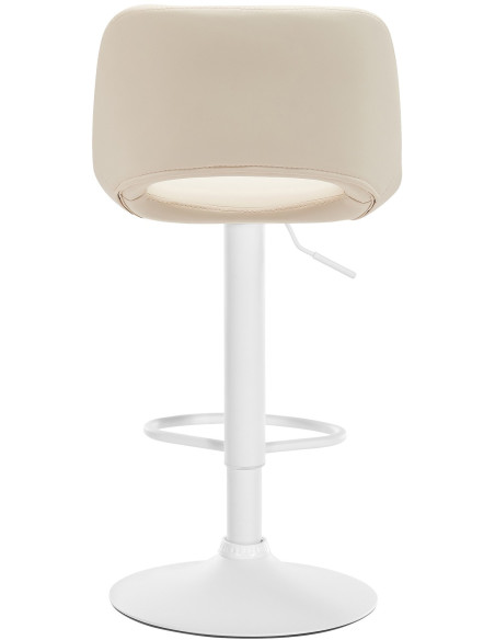 Tabouret de bar moderne en Polyuréthane Blanc crème Métal Blanc Zyrion - 5