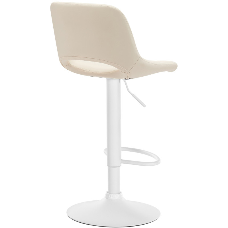 Tabouret de bar moderne en Polyuréthane Blanc crème Métal Blanc Zyrion - 4