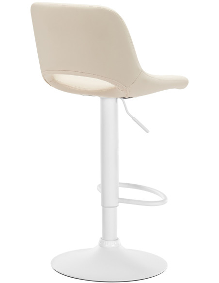 Tabouret de bar moderne en Polyuréthane Blanc crème Métal Blanc Zyrion - 4