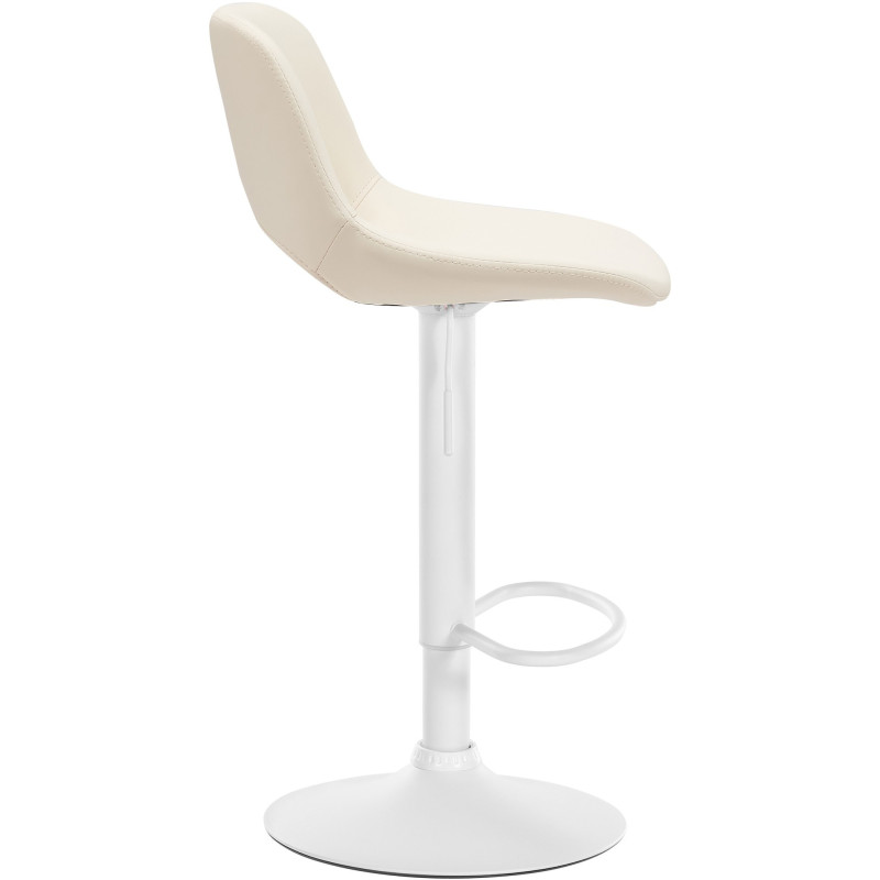 Tabouret de bar moderne en Polyuréthane Blanc crème Métal Blanc Zyrion - 3