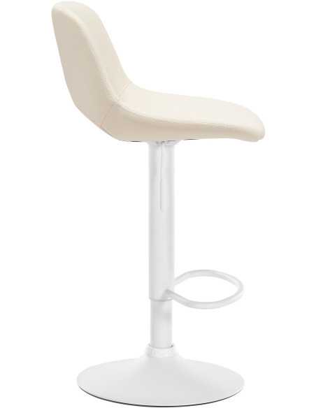 Tabouret de bar moderne en Polyuréthane Blanc crème Métal Blanc Zyrion - 3