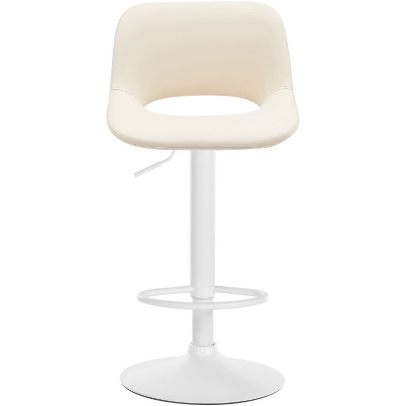 Tabouret de bar moderne en Polyuréthane Blanc crème Métal Blanc Zyrion - 2
