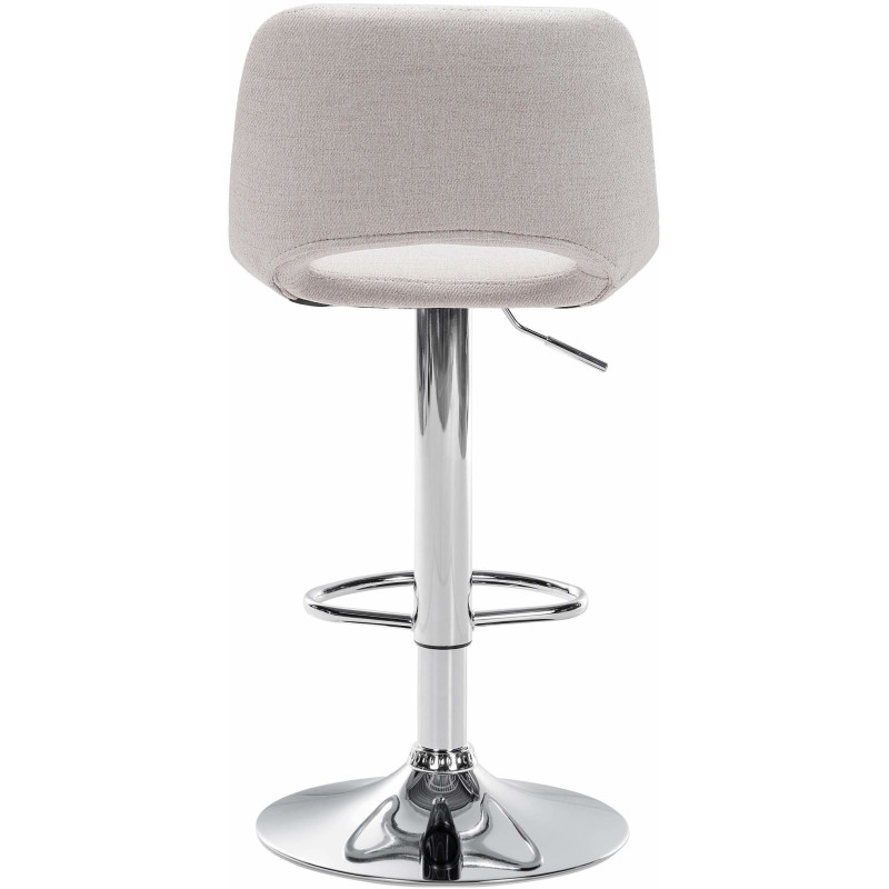 Tabouret de bar moderne en Tissu Blanc crème Métal Argenté Zyrion - 5