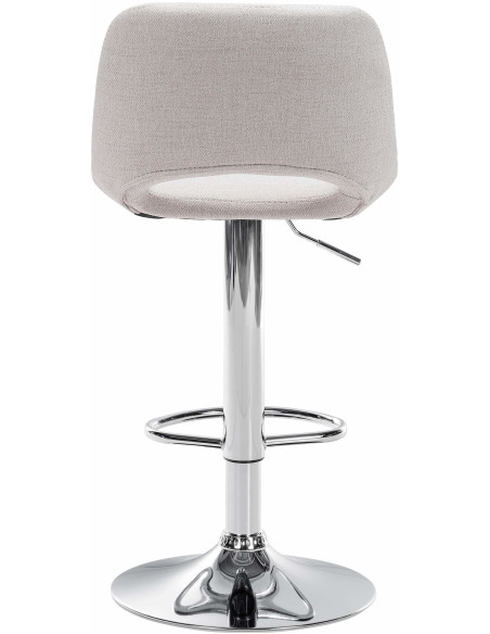 Tabouret de bar moderne en Tissu Blanc crème Métal Argenté Zyrion - 5