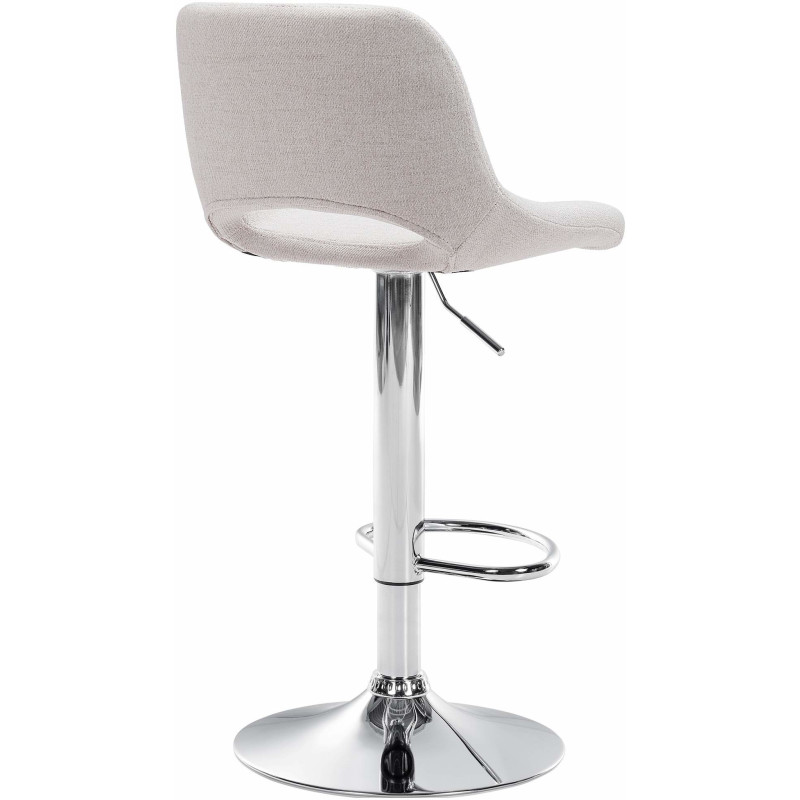 Tabouret de bar moderne en Tissu Blanc crème Métal Argenté Zyrion - 4