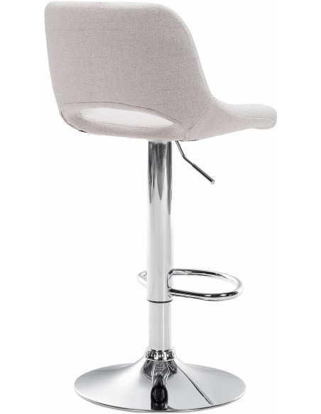 Tabouret de bar moderne en Tissu Blanc crème Métal Argenté Zyrion - 4
