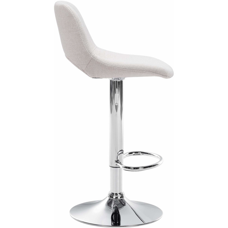 Tabouret de bar moderne en Tissu Blanc crème Métal Argenté Zyrion - 3