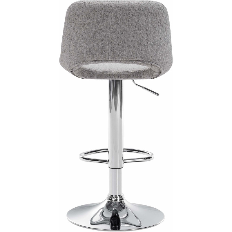 Tabouret de bar moderne en Tissu Gris clair Métal Argenté Zyrion - 5