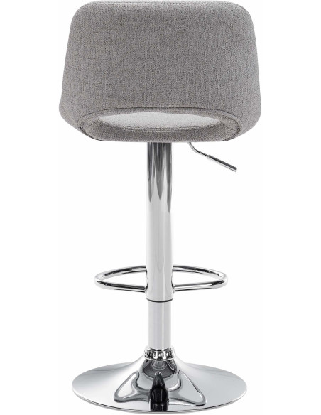 Tabouret de bar moderne en Tissu Gris clair Métal Argenté Zyrion - 5